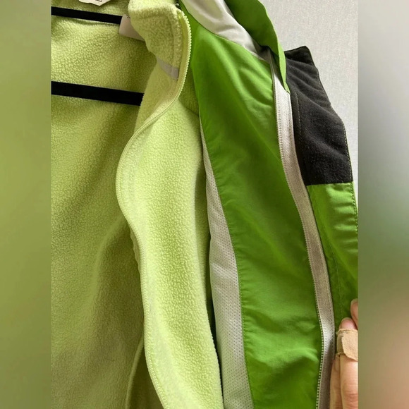 L.L. Bean short jacket with removable neon green  fleece vest Sz M - Picture 5 of 13